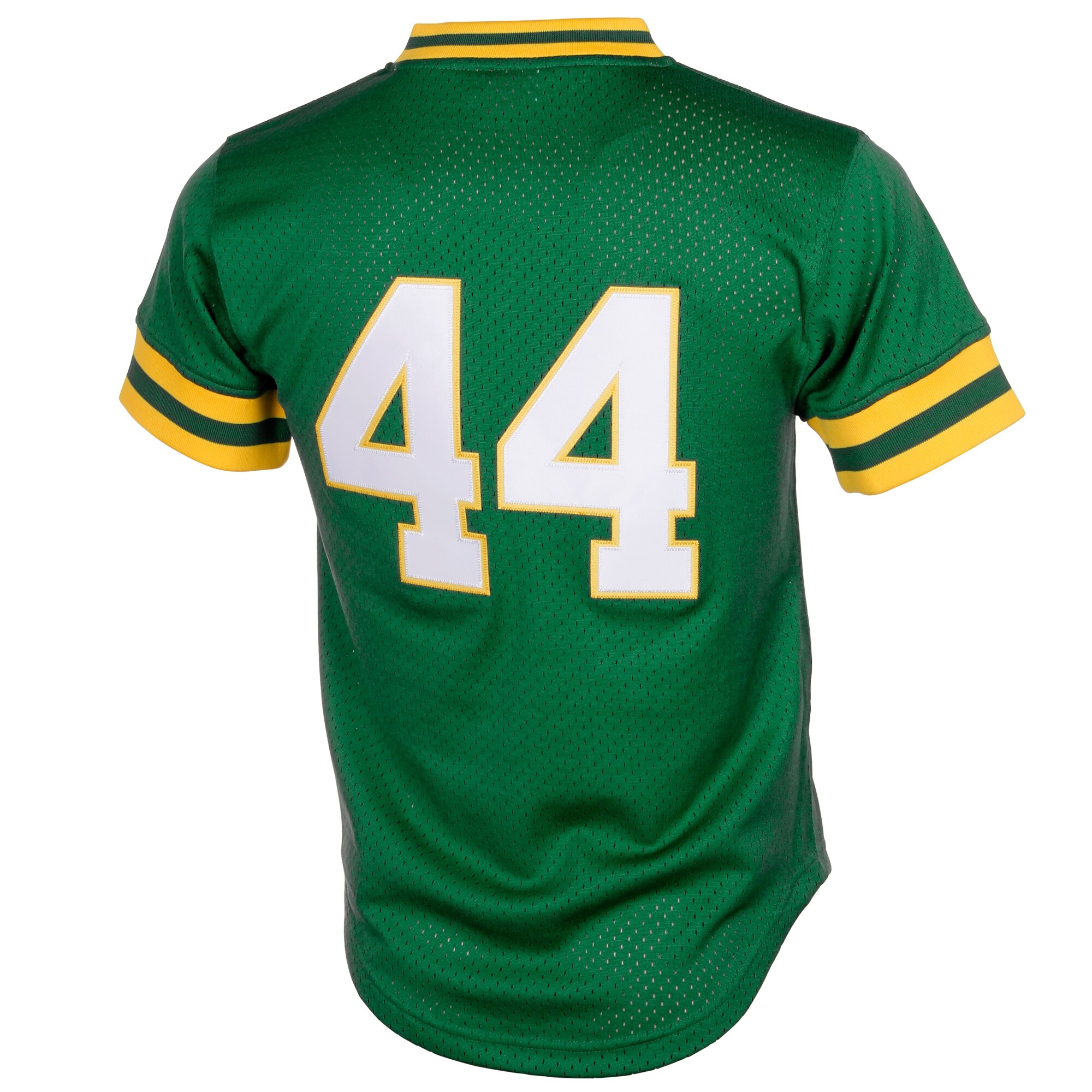 Men's Athletics Reggie Jackson Mitchell & Ness Green Cooperstown Mesh Batting Practice Jersey