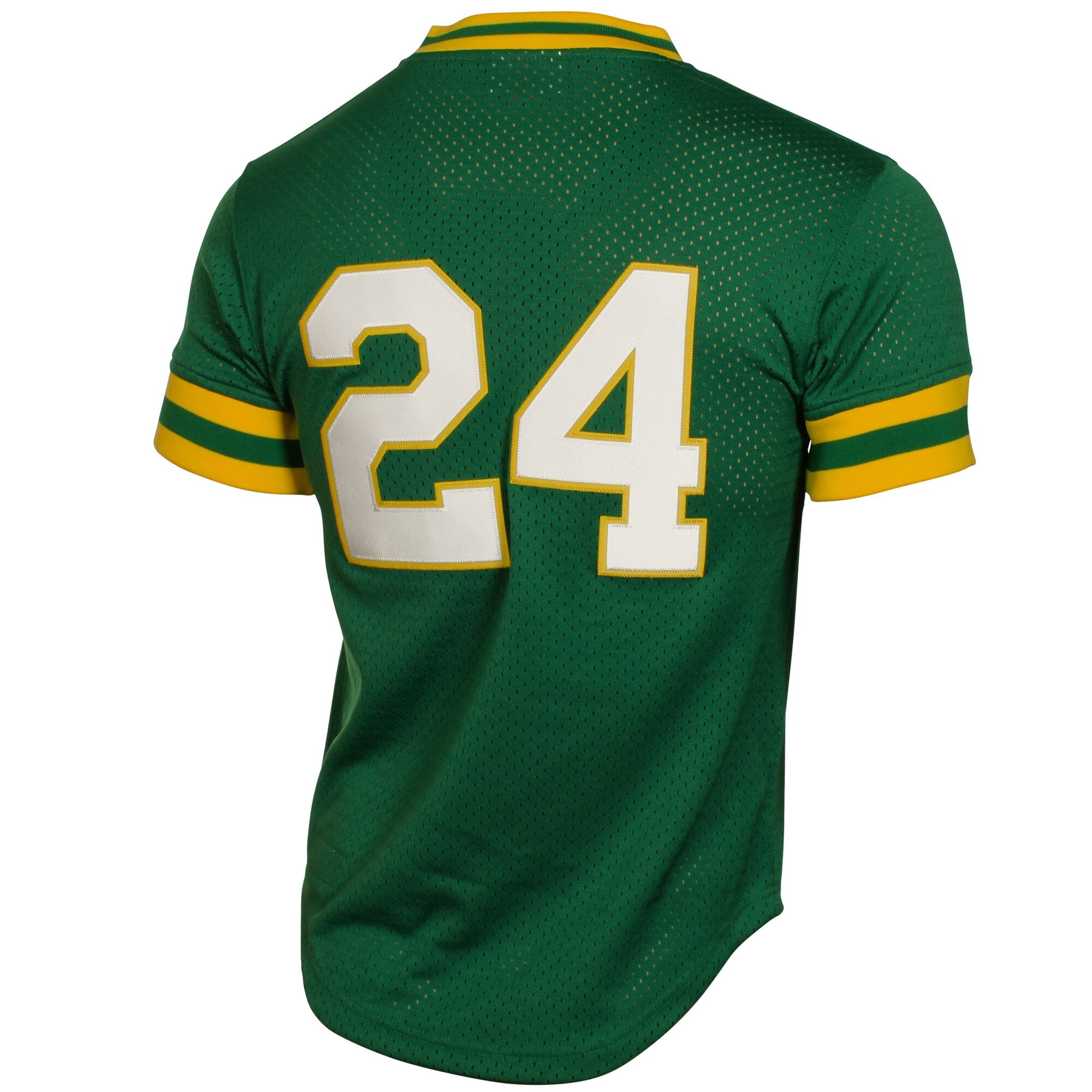 Men's Athletics Rickey Henderson Mitchell & Ness Green 1991 Cooperstown Mesh Batting Practice Jersey